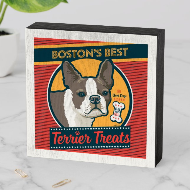 Boston's Best Terrier Treats Wooden Box Sign (In Situ Horizontal)