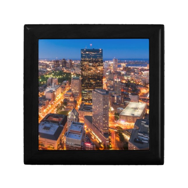Boston's skyline at dusk jewelry box (Front)