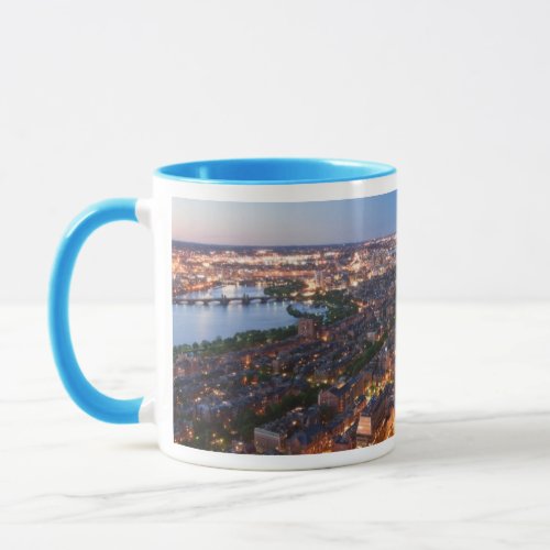 Bostons skyline at dusk mug