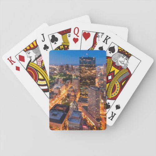 Bostons skyline at dusk poker cards