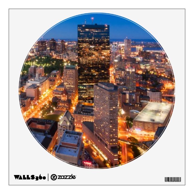 Boston's skyline at dusk wall sticker (Front)