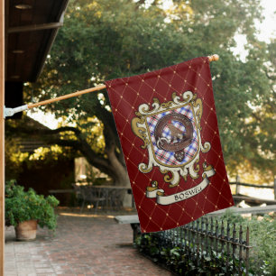 Boswell Clan Badge & Tartan Personalized House Flag