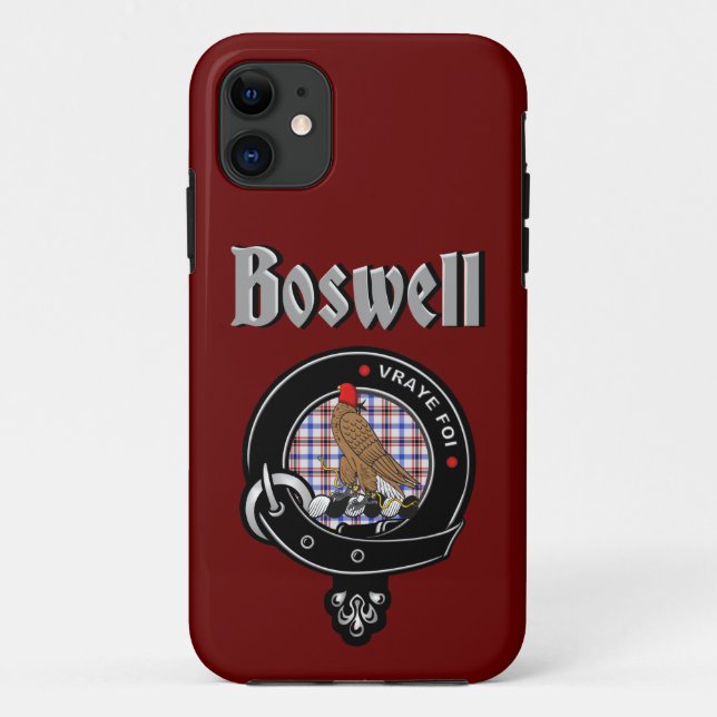 Boswell Clan Badge & Tartan Phone Case (Back)