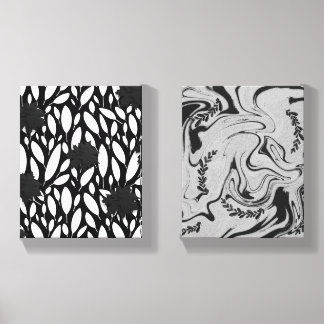 Botanic Balance" Black & White Acrylic Wall Art  Canvas Photo Tile