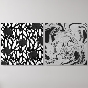 Botanic Balance" Black & White Acrylic Wall Art  Photo Tile