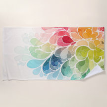 Botanic Bloom Rainbow Beach Towel