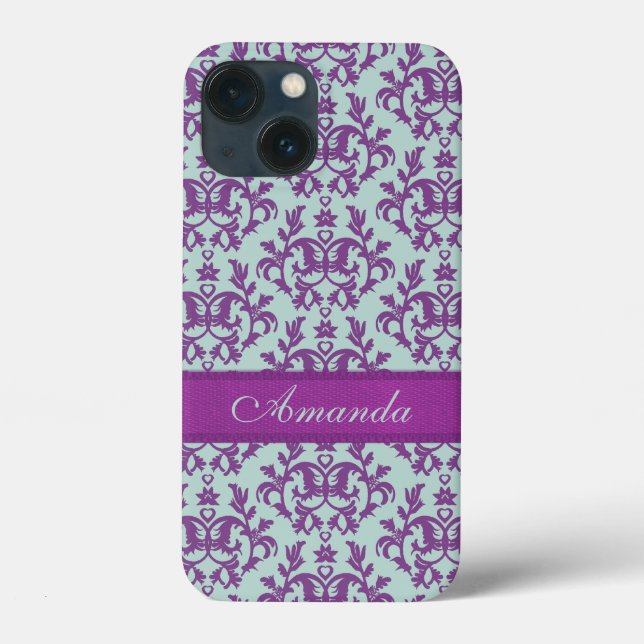 Botanic damask purple emerald Case-Mate iPhone case (Back)