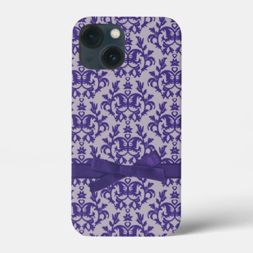 Botanic damask purple grey iPhone 13 mini case