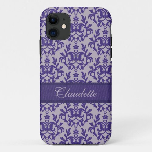 Botanic damask purple grey iphone5 case