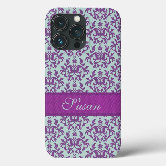 Botanic damask purple pale emerald  Case-Mate iPhone case (Back)