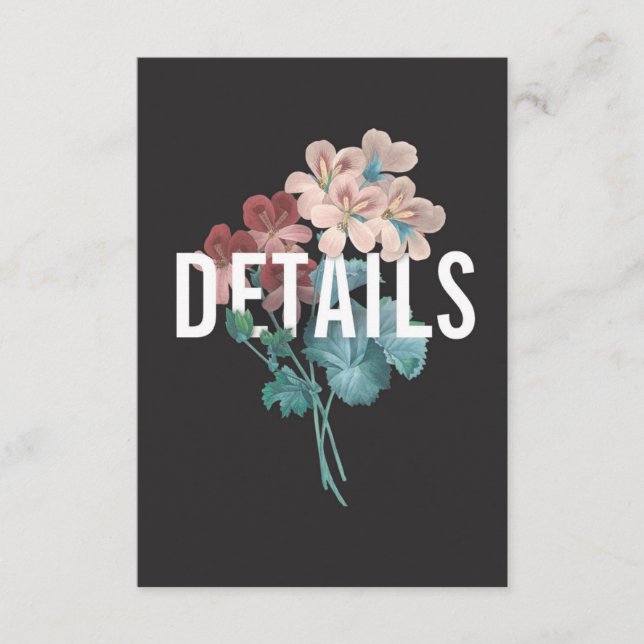 Botanic Embrace Wedding Details Card (Front)