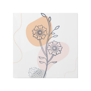 Botanic flower line art