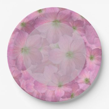 Botanic Garden Pink Flowers Paper Plates by KreaturFlora at Zazzle