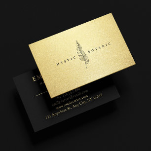 Botanic Leaf & Gold Modern Business Card