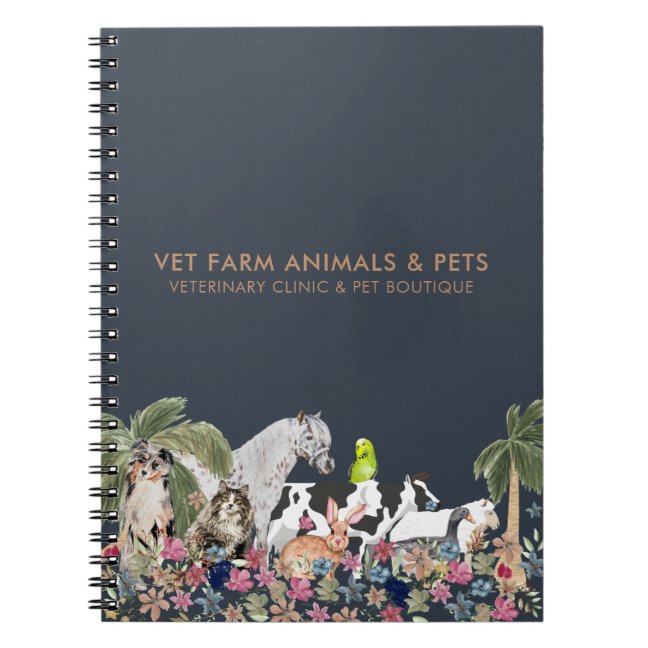 Botanic Palm Tree Farm Animal Cat Dog Bird Pet Notebook
