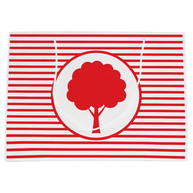 Botanic Red Tree Stripes Gift Bag (Front)