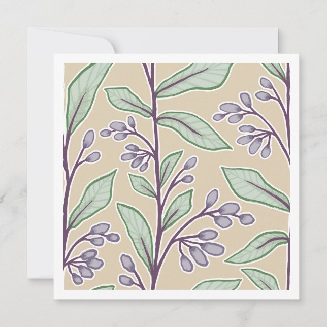 Botanic Reverie Soft Meadow Florals Botanical Note Card (Front)