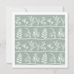 Botanic Serenade Soft Sage Minimalist Silhouettes Note Card