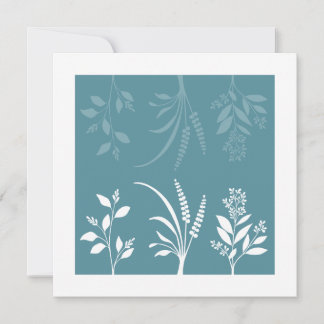 Botanic Serenade Spring Meadow Blue Floral Minimal Note Card