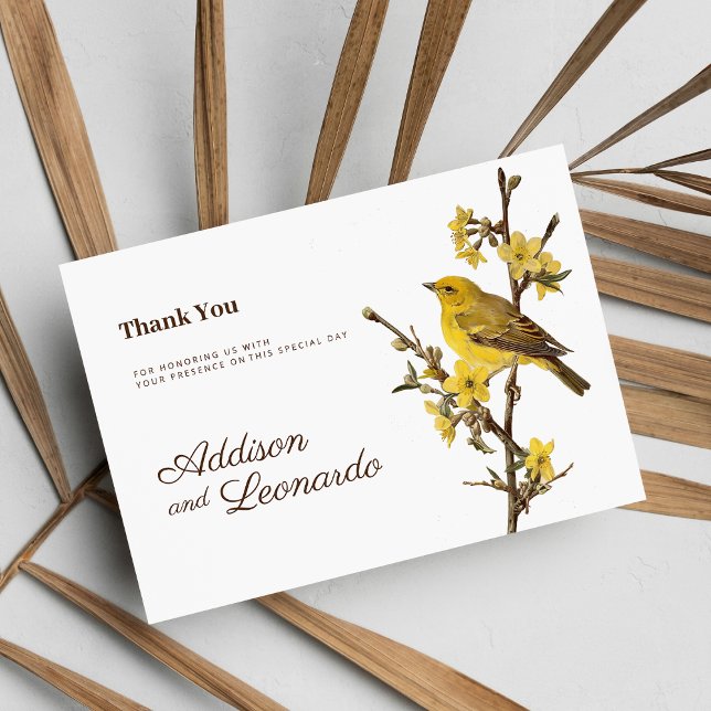 Botanic yellow bird apple flower summer Thank You  Invitation (Botanic yellow bird apple flower summer Thank You)