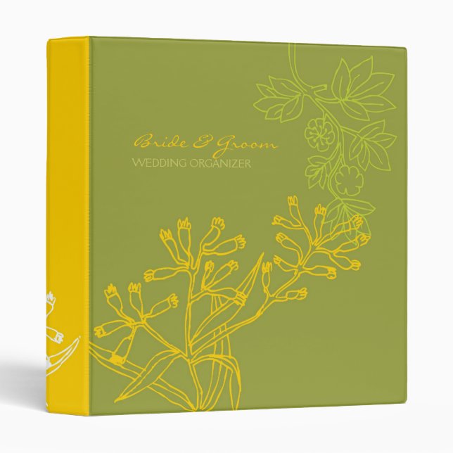 Botanica (Fern Green) Wedding 3 Ring Binder (Front/Spine)