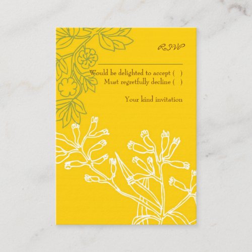 Botanica (Fern Green) Wedding RSVP Card Business Card Template