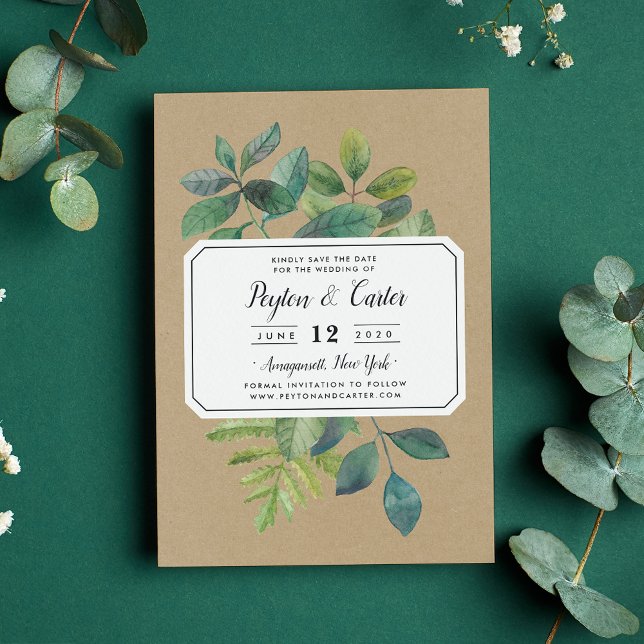 Botanica Kraft Save the Date Card (Creator Uploaded)