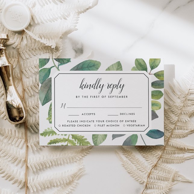 Botanica RSVP Card With Meal Choice (Creator Uploaded)