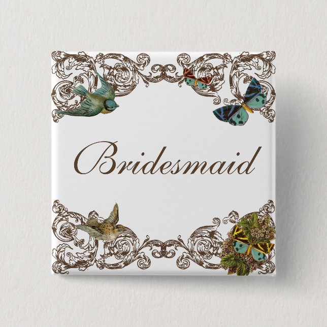 Botanica Wedding Ensemble - Bridesmaid Pin (Front)