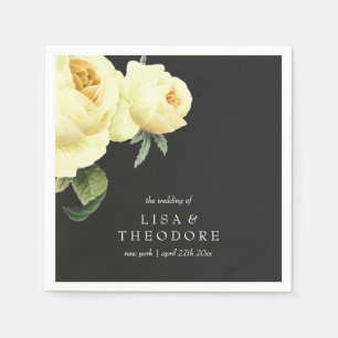 Botanica  Yellow Gray Vintage Wedding personalized Napkins