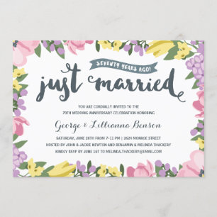 Botanical 70th Wedding Anniversary Party Invitation