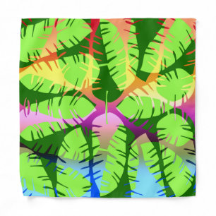BOTANICAL ABSTRACT BANANA LEAVES BANDANA