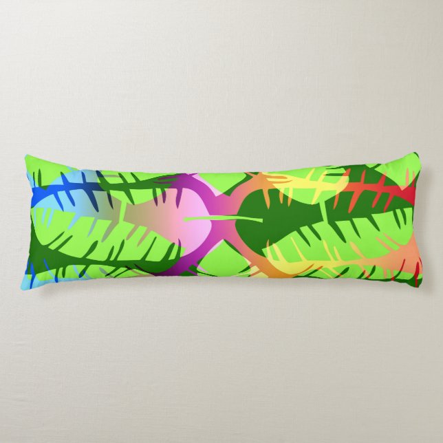 BOTANICAL ABSTRACT BANANA LEAVES BODY PILLOW (Front)