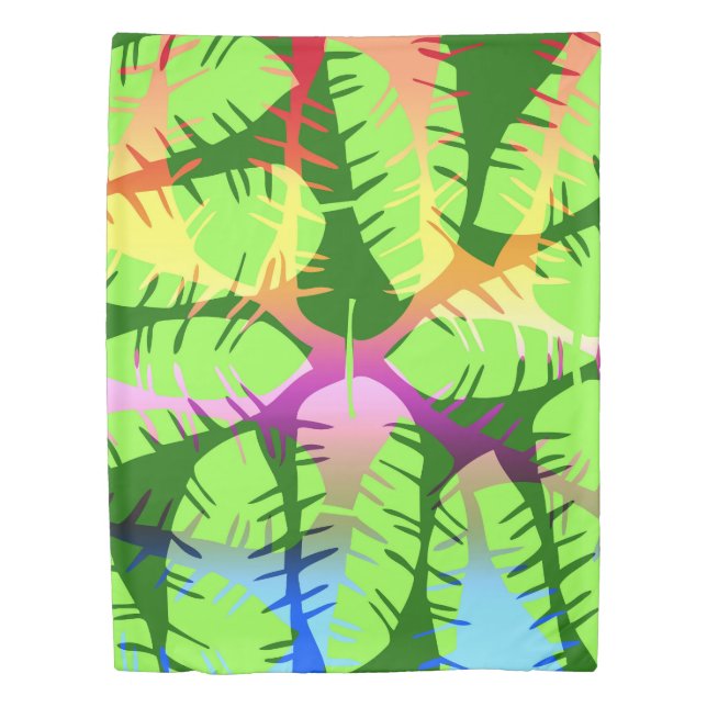 BOTANICAL ABSTRACT BANANA LEAVES DUVET COVER (Front)