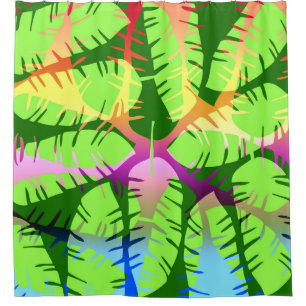 BOTANICAL ABSTRACT BANANA LEAVES DUVET  SHOWER CURTAIN