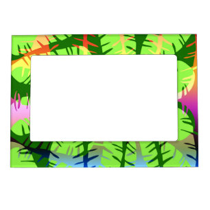 BOTANICAL ABSTRACT BANANA LEAVES MAGNETIC FRAME