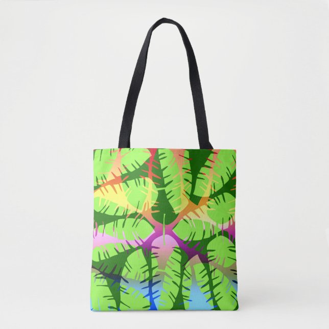BOTANICAL ABSTRACT BANANA LEAVES TOTE BAG (Front)