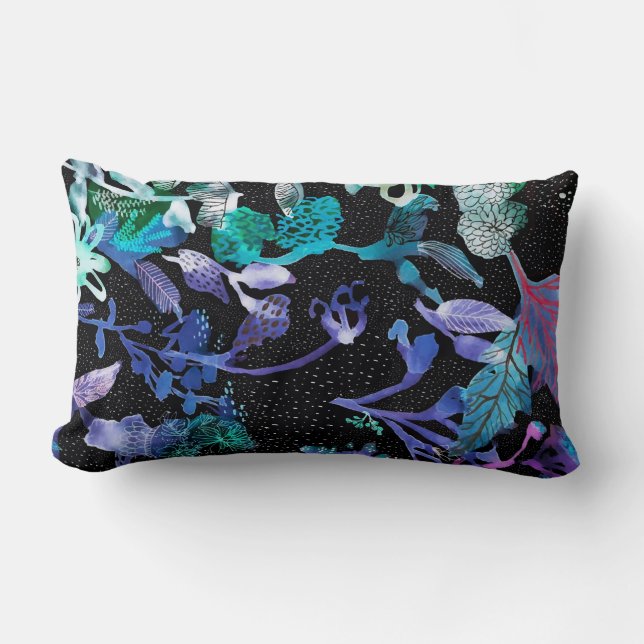 Botanical Abstract Lumbar Pillow (Front)