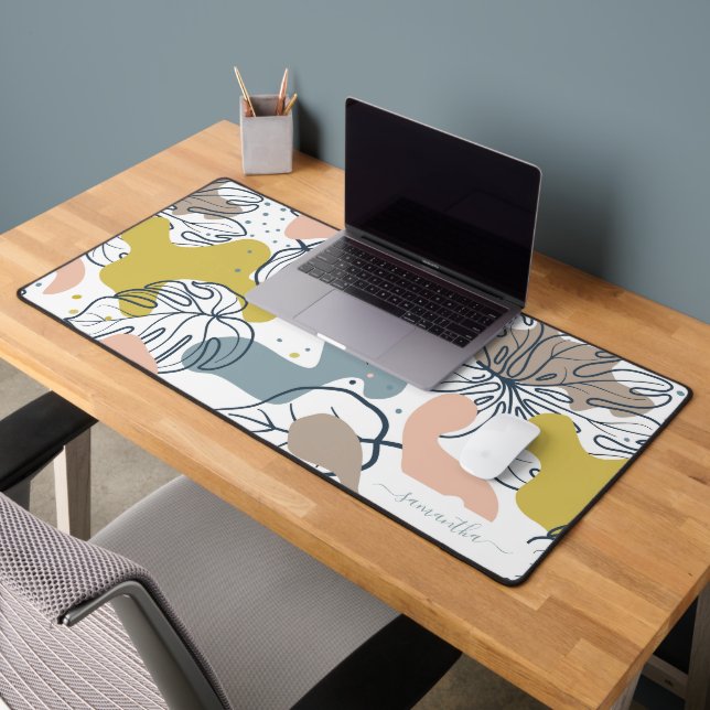 Botanical abstract organic shapes  desk mat (Office 2)