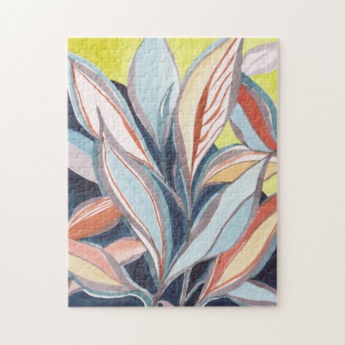 Botanical Abstract Watercolor Art Jigsaw Puzzle