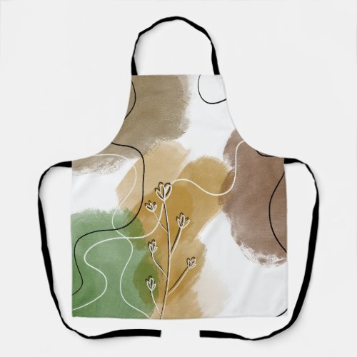 Botanical Abtract Earth Tone Apron