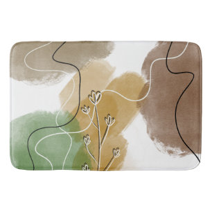 Botanical Abtract Earth Tone Bath Mat