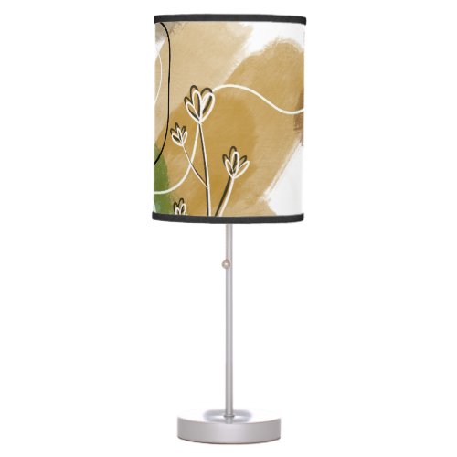 Botanical Abtract Earth Tone Table Lamp