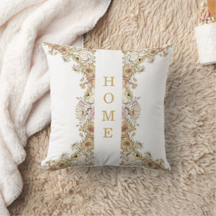 Botanical Accents "HOME" Pillow