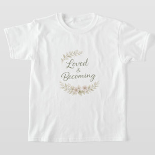 Botanical accents love quotes AI art T-Shirt