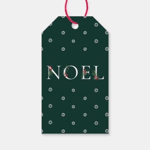 Botanical Adorned NOEL Holiday Gift Tags