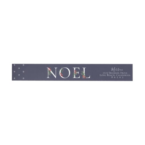 Botanical Adorned NOEL Wrap Around Label