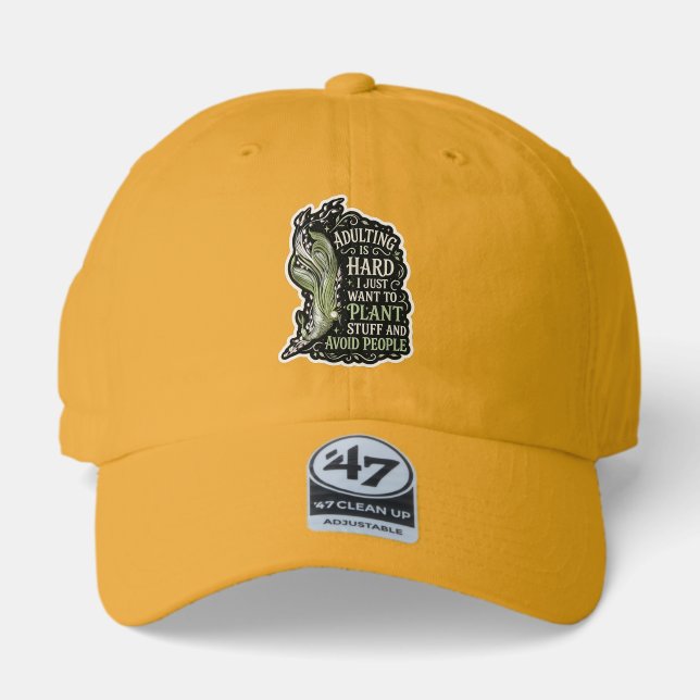 Botanical Aesthetic Green Embroidery Style Cap (Front)