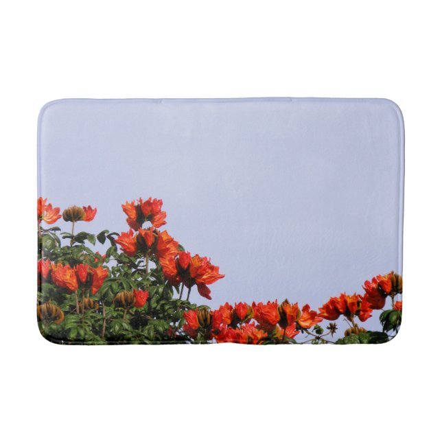 Botanical African Tulip Tree Bathroom Mat (Front)