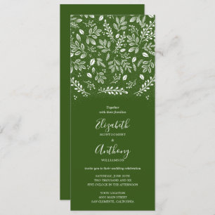 Botanical All In One Green Wedding Invitations